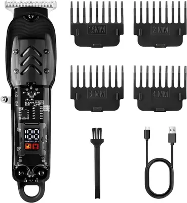 Immagine prodotto di Tagliacapelli per uomo, con lame in acciaio inossidabile, multifunzione, adatto per capelli e barba, lunghezza di taglio: 1,5 mm