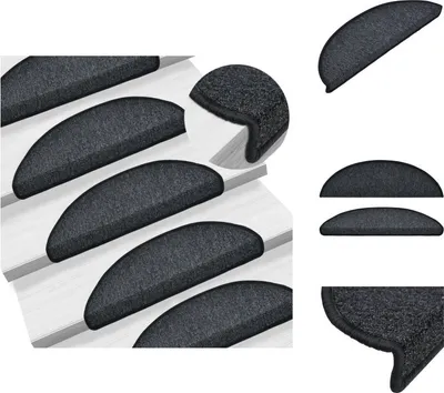 Produktbild von vidaXL 15 Stk. Treppenmatten Anthrazit 56 x 17 x 3 cm -  Stufenteppiche