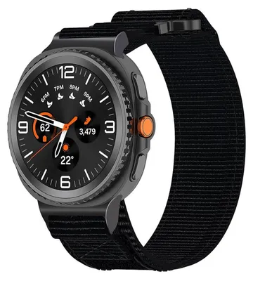 Image de Bracelet en nylon avec fermeture velcro pour Samsung Galaxy Watch 8 / 8 Classic, noir