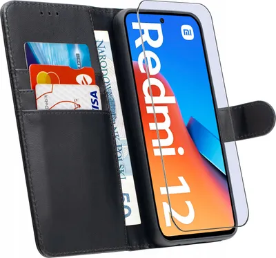 Zdjęcie produktu dla ETUI do Xiaomi Redmi 12 4G |SKÓRZANE PORTFEL BOOK TOKRA CASE CLASSIC +SZKŁO