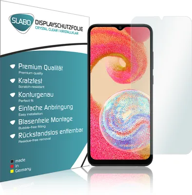 Produktbild von 4x Slabo Displayschutzfolie für Samsung Galaxy A04e KLAR "Crystal Clear" (verkleinerte Folien) Displayfolie Schutzfolie Folie