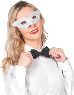 Image de Masque vénitien classique pour les yeux blanc - taille unique