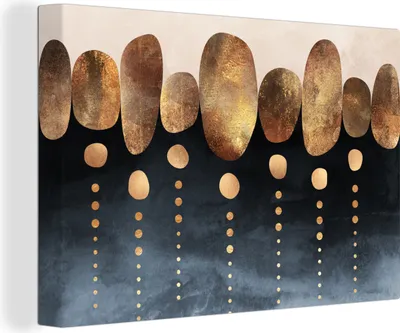 Produktbild von OneMillionCanvasses® - Leinwandbilder - 140x90 cm, Gold - Abstrakt - Luxus, Wandbilder Kunstdruck Wanddekoration - Foto auf Leinwand - Gemälde auf Holzrahmen