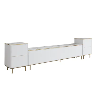 Produktbild von Skye Decor, Imaj - Marble, White, TV-Ständer, Weißer Marmor, 100 % MELAMINBESCHICHTETE SPANPLATTEN, 180 x 45,2 x 35 cm
