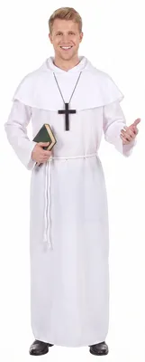 Obrázok produktu pre Biely kostým mnícha pre dospelých Jedna veľkosť (42)