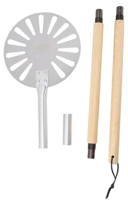 Pizzaschaufel, Edelstahl, 9 Zoll, mit 2 Holzgriffen