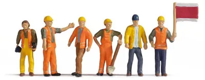 Produktbild von NOCH Gleisarbeiter, N (1:160), Blau, Orange, Gelb