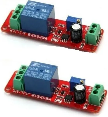 Immagine prodotto di 2 pezzi NE555 DC 12V ritardo relè schermo interruttore timer modulo regolabile 0 a 10 S