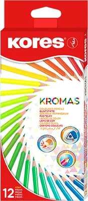 Produktbild von Kores KROMAS Dreikant Buntstifte 12er Karton Etui
