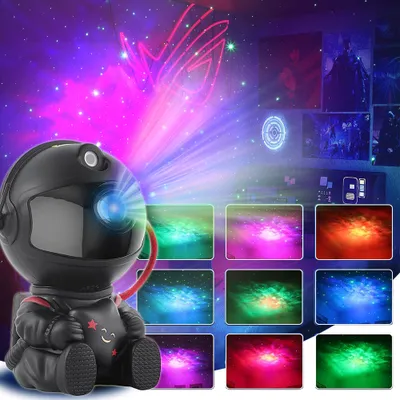 Produktbild von Dziecięca lampka nocna astronauta LED gwieździste niebo lampka projektor gwieździste niebo lampka projektor lampka nocna dekoracja pokoju dziecięcego, astronauta z gwiazdą, czarna