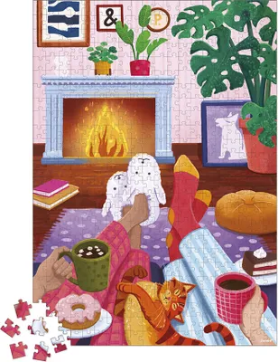 Produktbild von Janod Puzzle Abend am Kamin - 500 TeileKarton