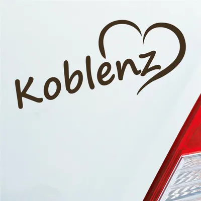 Produktbild von Auto Aufkleber Koblenz Herz Stadt City Liebe Love 18,5x8 cm Braun Sticker Heckscheibenaufkleber