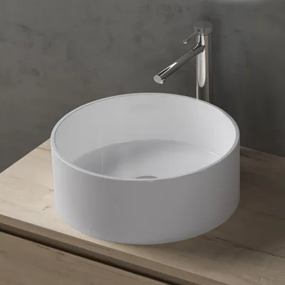 Image de doporro Vasque à Poser Ronde Blanc Lavabo Circulaire évier 40x40x15cm Lave Mains Salle de Bains Colossum804