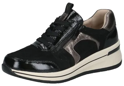 Produktbild von Caprice Leder Sneaker mit Schnürung, Reißverschluss, Wechselfußbett und flexibler Laufsohle