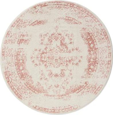 Immagine prodotto di benuta tappeto vintage soggiorno Sia Crema/Rosa ø 160 cm rotondo tappeto soggiorno camera da letto morbido orientale