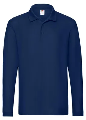 Produktbild von Fruit of the Loom - "Premium" Poloshirt für Herren Langärmlig LT1617 (L) (Marineblau)