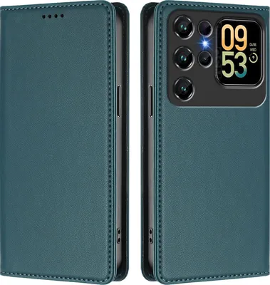 Produktbild von Handyhülle für Oukitel C62 / C62 Pro, Kunstleder Klapphülle Stoßfeste Magnetische Hülle mit Ständer Grün