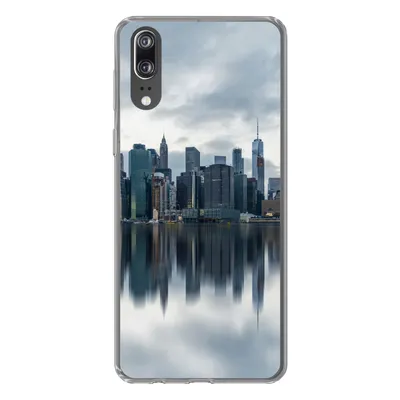 Produktbild von MuchoWow® Handyhülle Schutzhülle Hülle für Huawei P20 New York - Skyline - Spiegelung Silikon Softcase Handy Hülle - Hardcover