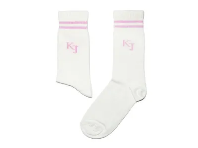 Produktbild von Damen Basic Socken aus Baumwolle Designer Weiß und Rosa Größe 35-38