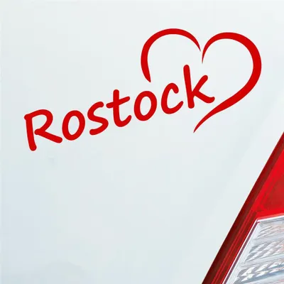 Produktbild von Auto Aufkleber Rostock Herz Stadt City Love Liebe Heimat 18,5x8 cm Rot Sticker Heckscheibenaufkleber