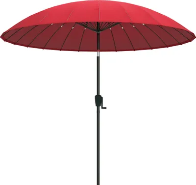 Image de Outsunny Parasol de jardin Parasol droit inclinable rond avec 24 baleines manivelle aluminium fibre de verre polyester diamšštre 2,60 m coloris rouge