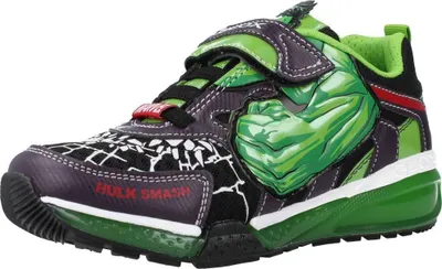 Produktbild von Geox J Bayonyc B.B Kle k der Hulk Gedruckt E zel Riemen Turnschuhe Schwarz Grün – 1,5 UK - 34 EU - 3 US / Schwarz Grün