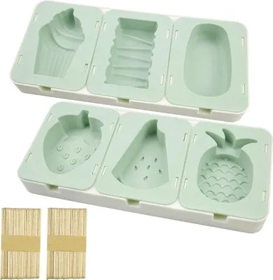 Produktbild von Eisformen Set, Silikon, BPA-frei, Grün, 50 Stangen