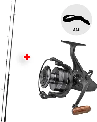 Produktbild von Aalcombo 1 Dead-Bait-Combo Angelset Aal Daiwa Black Widow XT Bait MH 3,00m 30-90g + Prologic Avenger 4000 Baitfeeder Freilaufrolle mit Ersatzspule