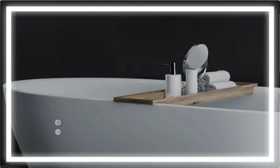 Obrázek produktu pro Koupelnové zrcadlo LED, funkce proti zamlžování, nastavitelný jas, tři teploty barev