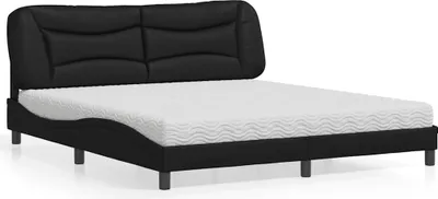 Produktbild von Bett mit Matratze Schwarz 180x200 cm Kunstleder 3208738