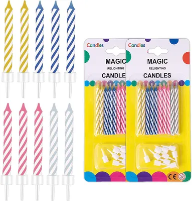 Immagine prodotto di KAARS, 20 CANDELINE PER TORTA, Candeline divertenti per compleanni, feste, Natale, celebrazioni (2 confezioni)