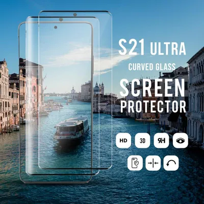 Produktbild von 2-Pack Galaxy S21 Ultra Displayschutzfolie - Gehärtetes Glas 9H - Super Qualität 3D