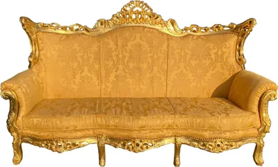 Produktbild von Casa Padrino Barock 3er Sofa Gold Bouquet Muster / Gold - Wohnzimmer Möbel Couch Lounge - Antik Stil
