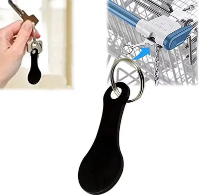Produktbild von CHPN - Einkaufswagenmünze - Münze für den Einkaufswagen - Einkaufswagenmünze - Schlüsselanhänger - Metall - Schwarz - Schlüsselanhänger - Schlüsselanhänger - Universal