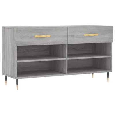 Produktbild von vidaXL Schuhbank Grau Sonoma 102x35x55 cm Holzwerkstoff