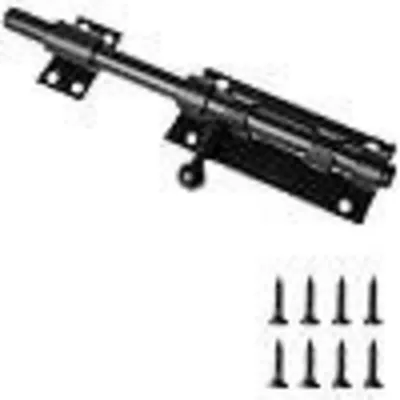 Produktbild von Türriegel abschließbar Bolzenriegel 200mm Schwarz 304 Edelstahl mit Schrauben 1 Stück