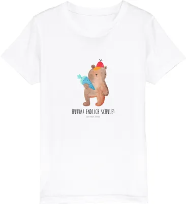 Produktbild von Mr. & Mrs. Panda Kleinkinder T-Shirt Bär Schultüte 12-14 Jahre (152/164) - Weiß - Geschenk, Einschulung, Teddy, Schulbeginn, Schulanfang, Teenager, Kinder, Grundschule