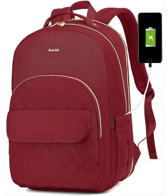 Produktbild von Rucksack Damen 17,3 Zoll Laptop Tagesrucksack Stadtrucksack Reise Business Schule Studium Wein
