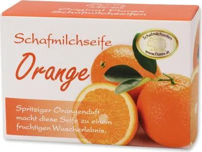 Produktbild von Florex Schafmilchseife Seifenstück Verpackt Orange Naturprodukte 100g