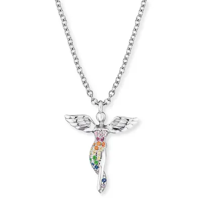 Zdjęcie produktu dla Dzwoniący Anioł ERN-LILANGEL-ZIM Naszyjnik damski Anioł 925 Srebro Kolorowe 44 cm
