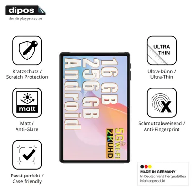 Produktbild von 2x Schutzfolie für SEBBE Tablet 11 Zoll matt Displayschutzfolie Folie Display Schutz dipos