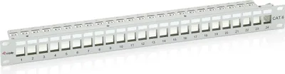 Produktbild von Equip Patchpanel 24x Cat6 19" FTP 1HE Keystone Montage gr