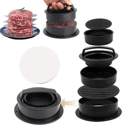 Immagine prodotto di Set di accessori per hamburger con 100 fogli di carta per hamburger e accessori 4 in 1 per hamburger perfetti