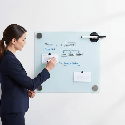 Produktbild von Magnetisches Glas-Schreibtafel / Whiteboard, 45 x 50 cm