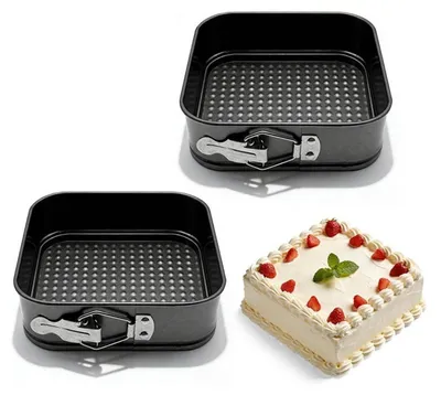 Zdjęcie produktu dla Forma do pieczenia kwadratowa, 15 cm, 2 sztuki, powłoka nieprzywierająca, kolor czarny