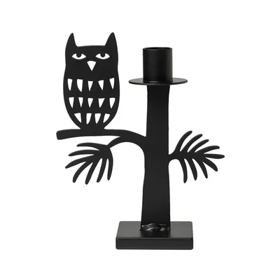 Produktbild von Bengt & Lotta - Owl Kerzenständer, schwarz