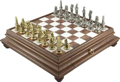 Immagine prodotto di Lussuoso set da scacchi italiano Italfama in legno e marmo, 47x47 cm