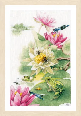 Produktbild von Lanarte Kreuzstich Kit "Froschkonzert Marjolein Bastin", Zählmuster, 31x44cm