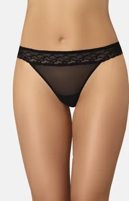 Produktbild von Teyli Mesh Tanga mit floraler Spitze Ero Female 325 schwarz L