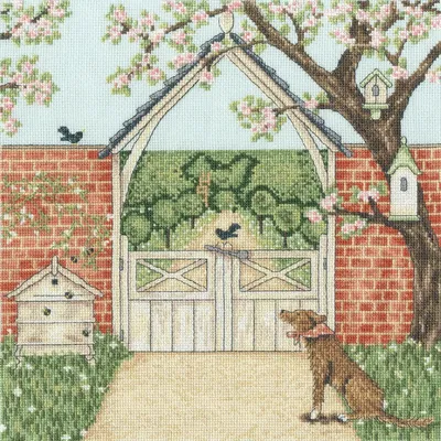 Produktbild von Bothy Threads Kreuzstich-Set „Lych Gate“, XSS20, 26 x 26 cm